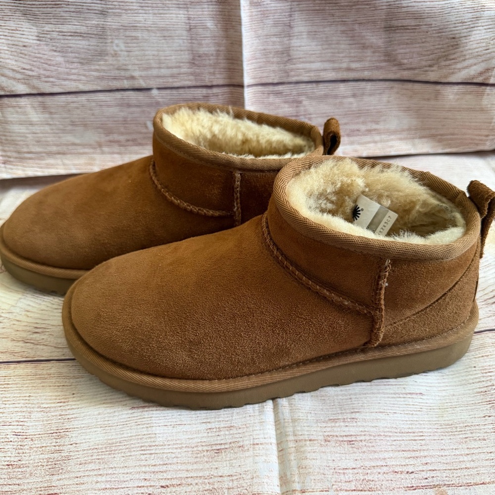 UGG Classic Ultra Mini Boots - Chestnut - Size 7 - Picture 4 of 7
